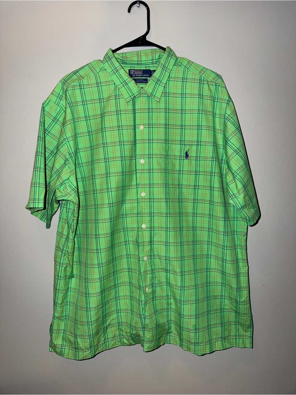 Polo by Ralph Lauren Caldwell Green Plaid Short-Sleeve Button-Down Shirt